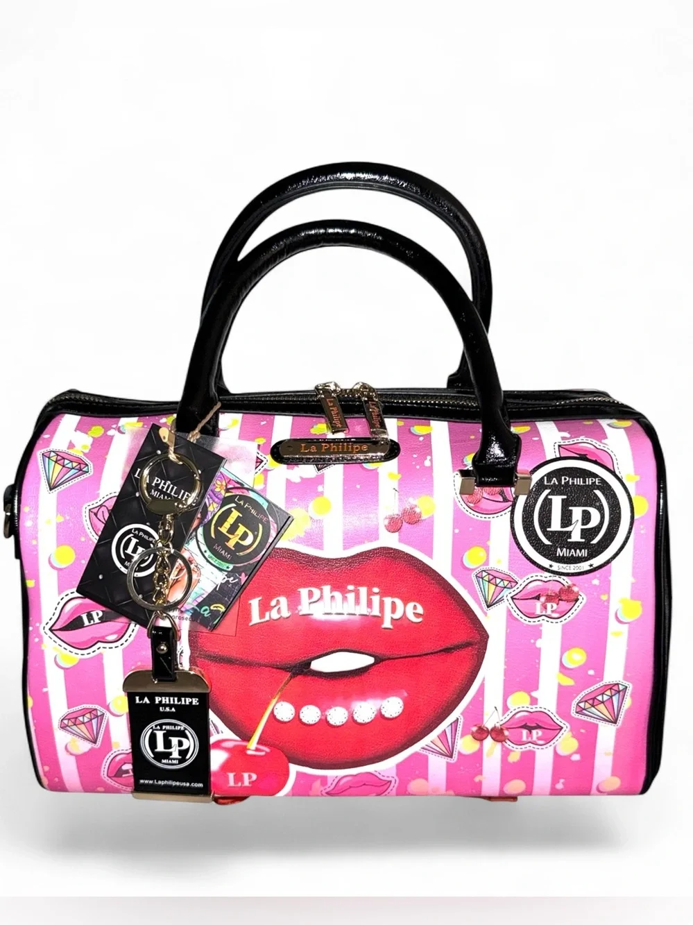 La Philipe “Juicy Lips” Large Satchel w/Black Trim - NWT